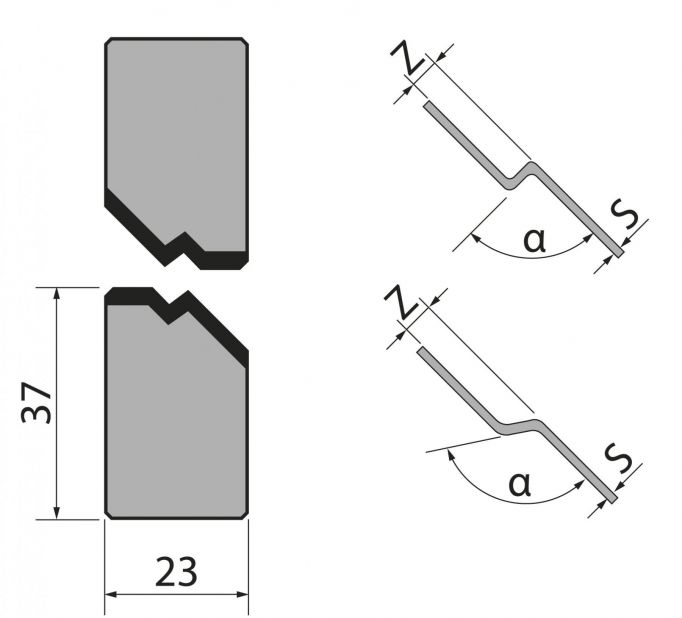 Z-ВСТАВКИ 160°/150°/140°/90° Z-гибка LVD